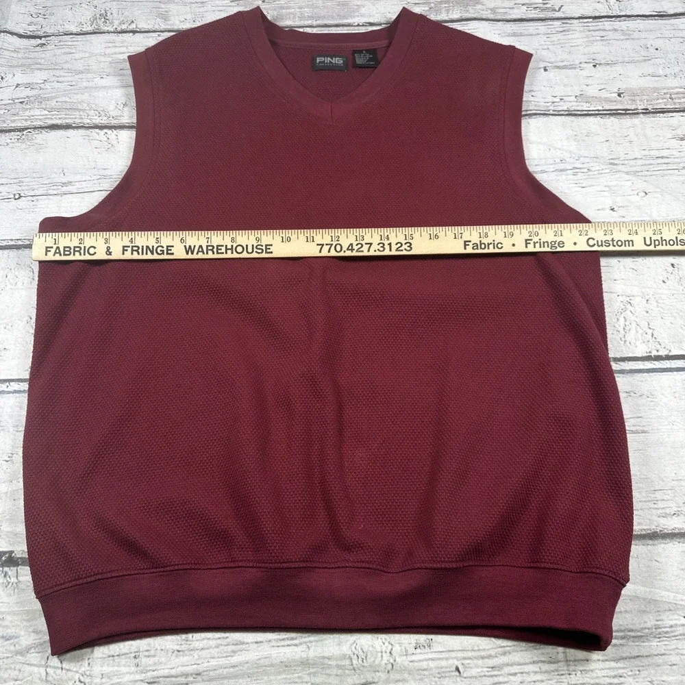 Ping Collection Men's L Maroon Golf Vest Pullover
